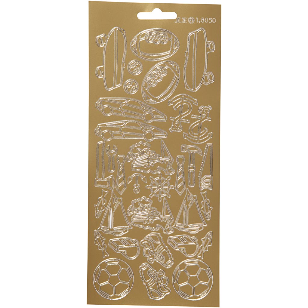 Creativ Firmenaufkleber, Sport, Blatt 10x23 cm, gold, 1 Blatt