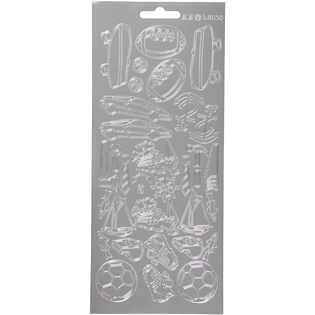 Creativ Firmenaufkleber, Sport, Bogen 10x23 cm, silber, 1 Bogen
