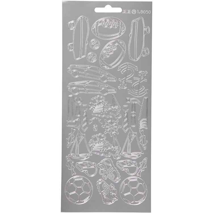 Creativ Firmenaufkleber, Sport, Bogen 10x23 cm, silber, 1 Bogen