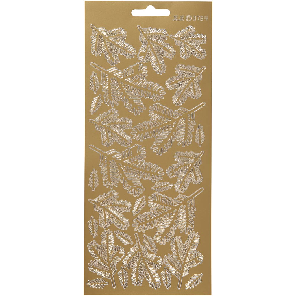 Creativ Firmenaufkleber, Zweige, Bogen 10x23 cm, gold, 1 Bogen