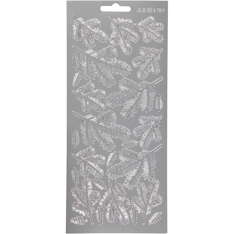 Creativ Firmenaufkleber, Zweige, Bogen 10x23 cm, silber, 1 Bogen