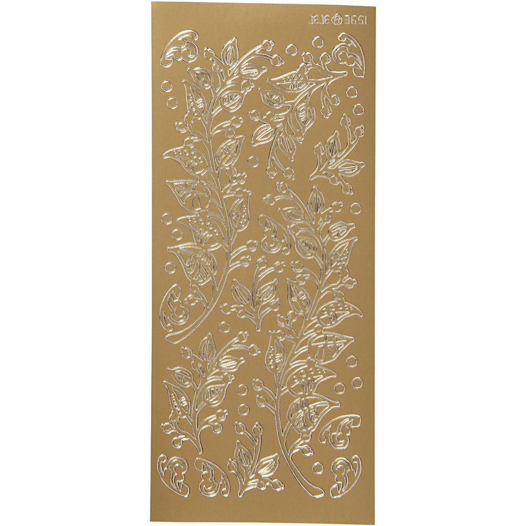 Creativ Firmenaufkleber, Blätter, Blatt 10x23 cm, gold, 1 Blatt