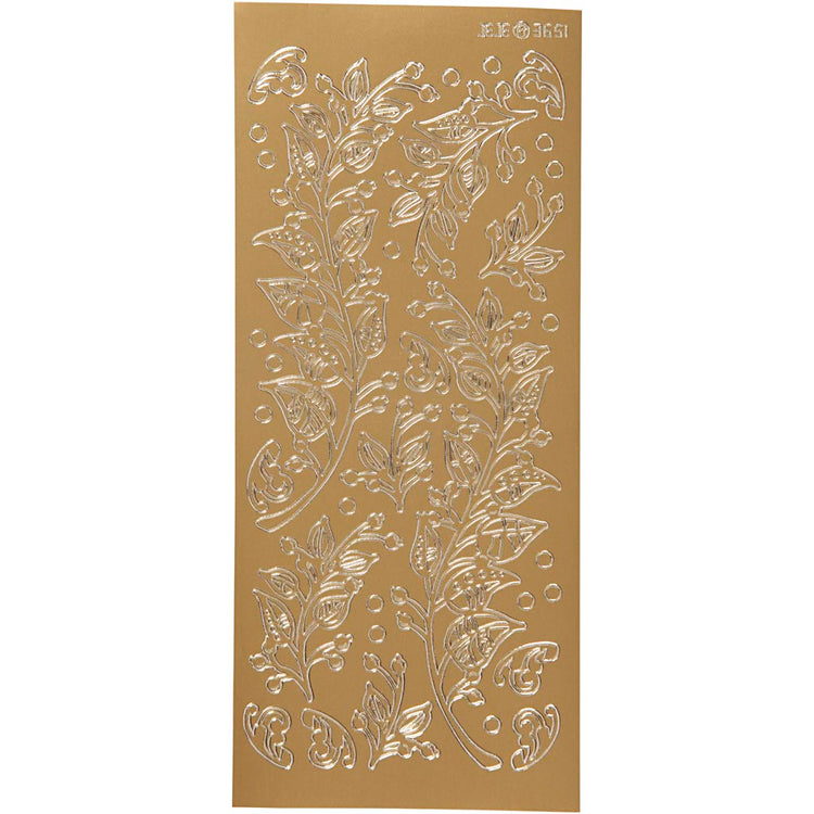 Creativ Firmenaufkleber, Blätter, Blatt 10x23 cm, gold, 1 Blatt