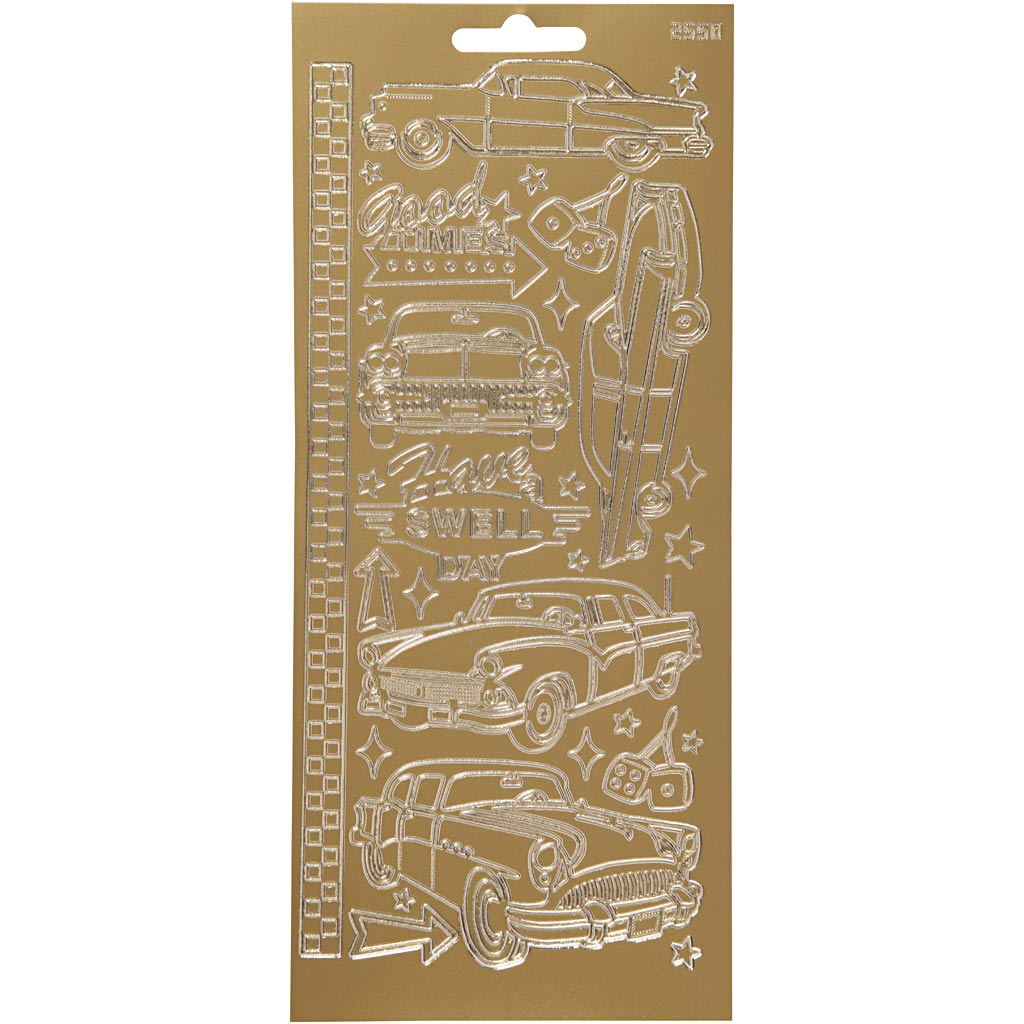 Creativ Firmenaufkleber, Autos, Bogen 10x23 cm, gold, 1 Bogen