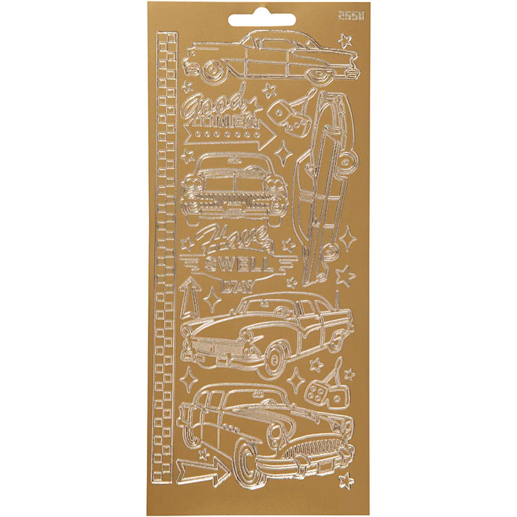 Creativ Firmenaufkleber, Autos, Bogen 10x23 cm, gold, 1 Bogen