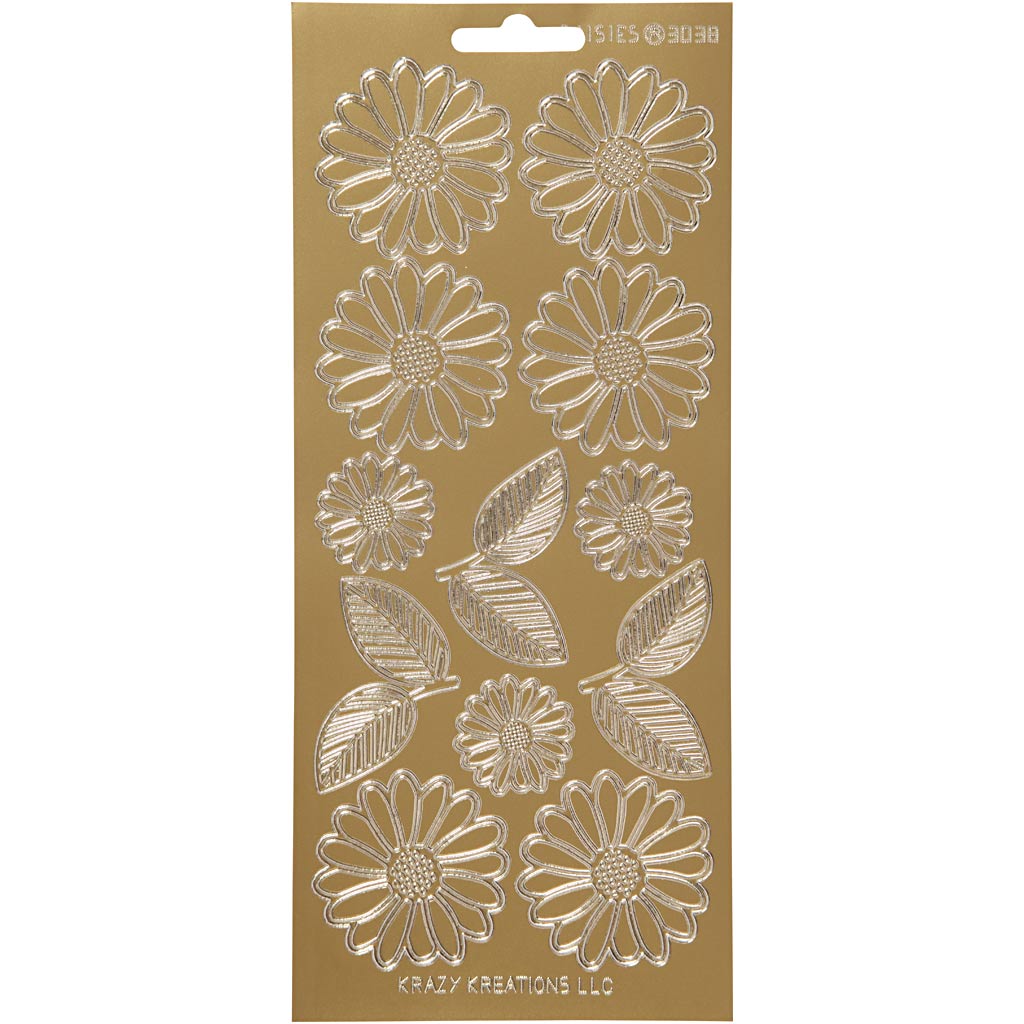 Creativ Firmenaufkleber, Gänseblümchen, Blatt 10x23 cm, gold, 1 Blatt
