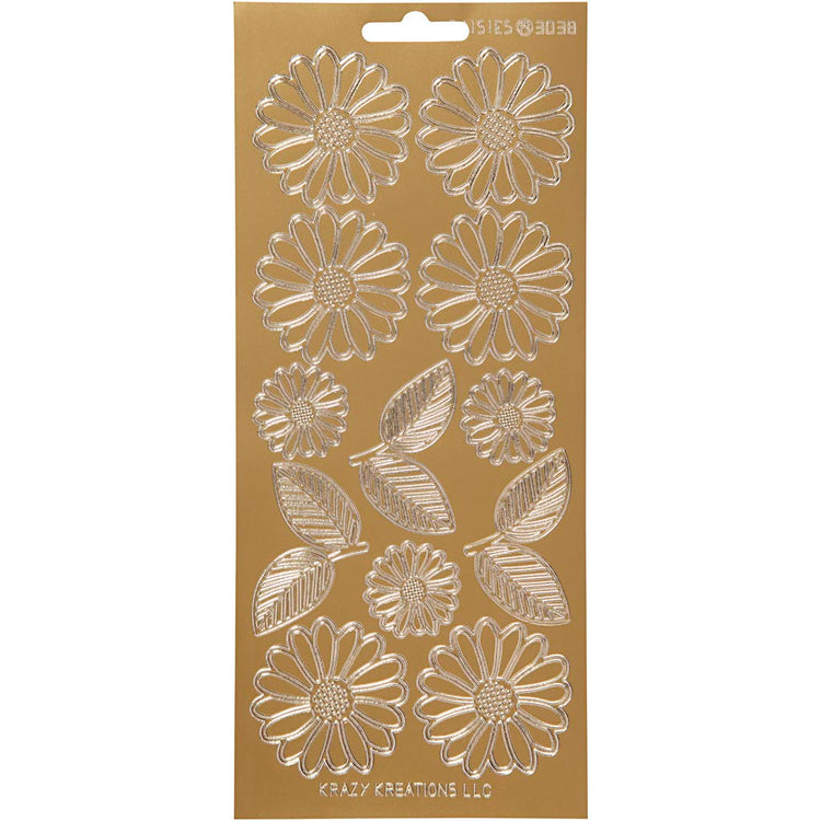 Creativ Firmenaufkleber, Gänseblümchen, Blatt 10x23 cm, gold, 1 Blatt