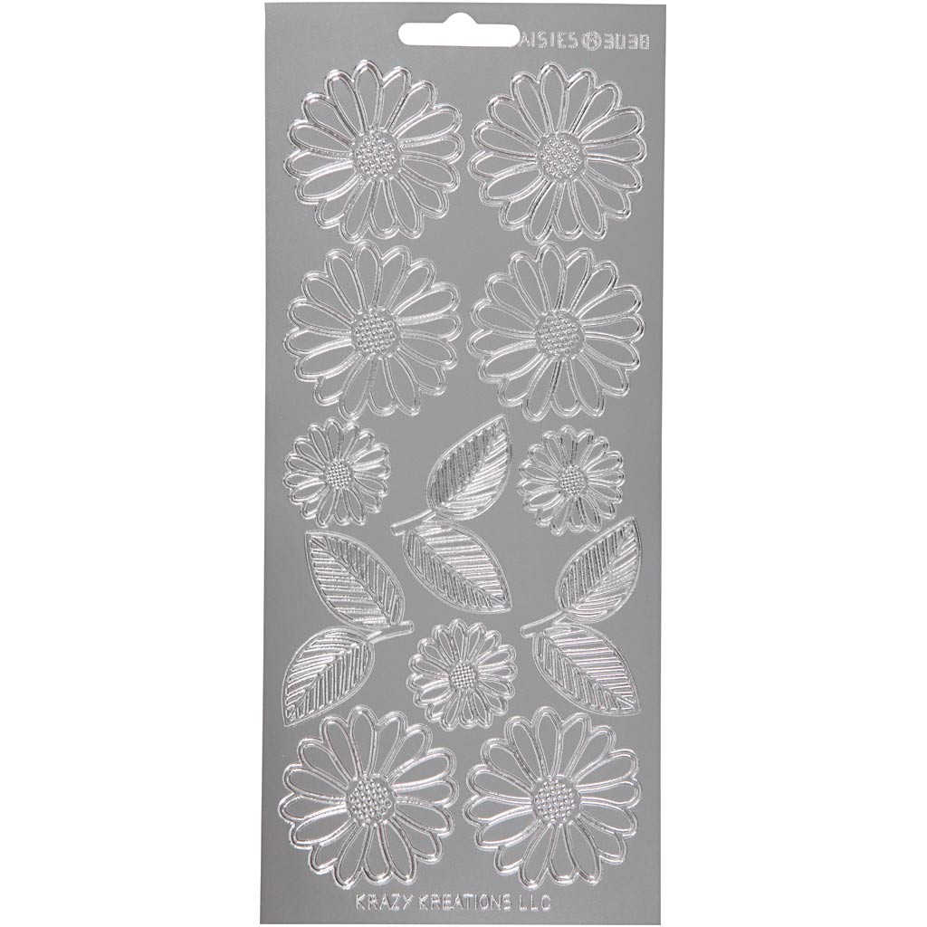 Creativ Firmenaufkleber, Gänseblümchen, Bogen 10x23 cm, silber, 1 Bogen
