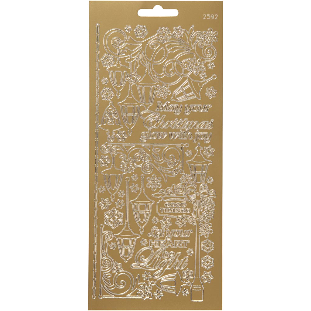 Creativ Firmenaufkleber, Laternen, Blatt 10x23 cm, gold, 1 Blatt