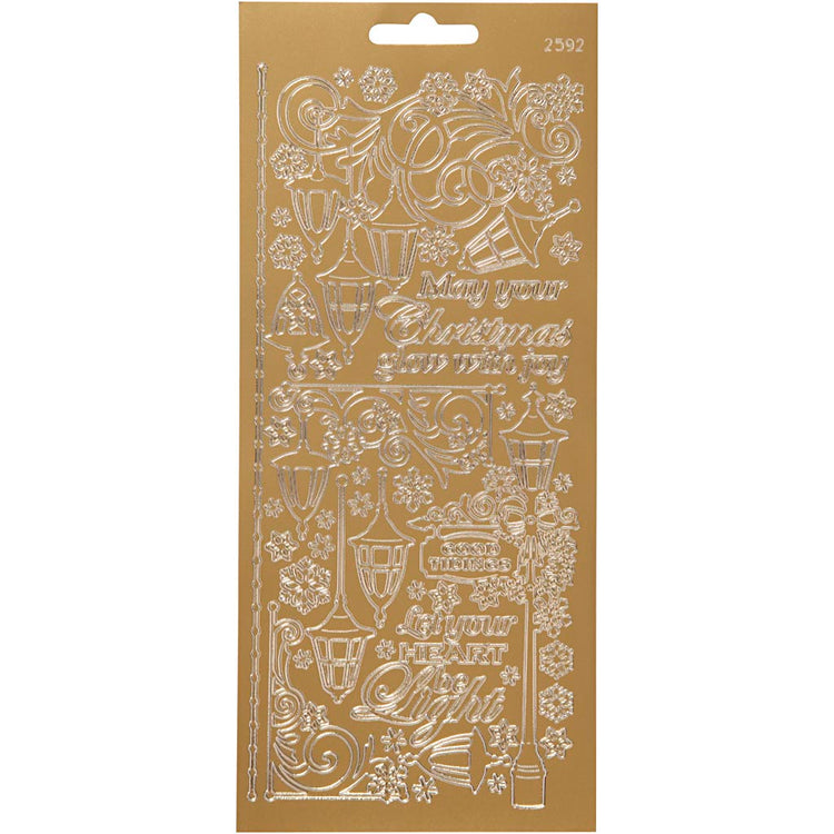 Creativ Firmenaufkleber, Laternen, Blatt 10x23 cm, gold, 1 Blatt