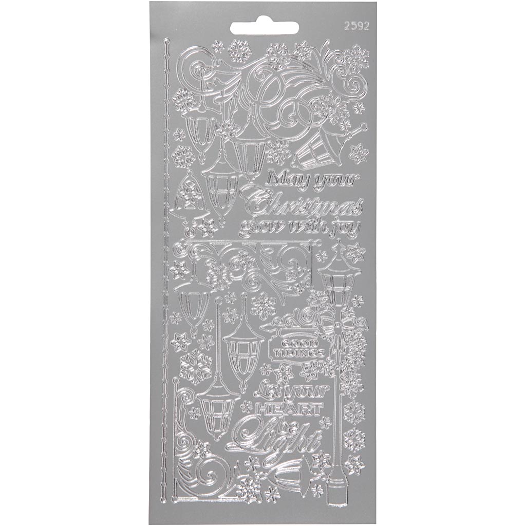 Creativ Firmenaufkleber, Laternen, Bogen 10x23 cm, silber, 1 Bogen