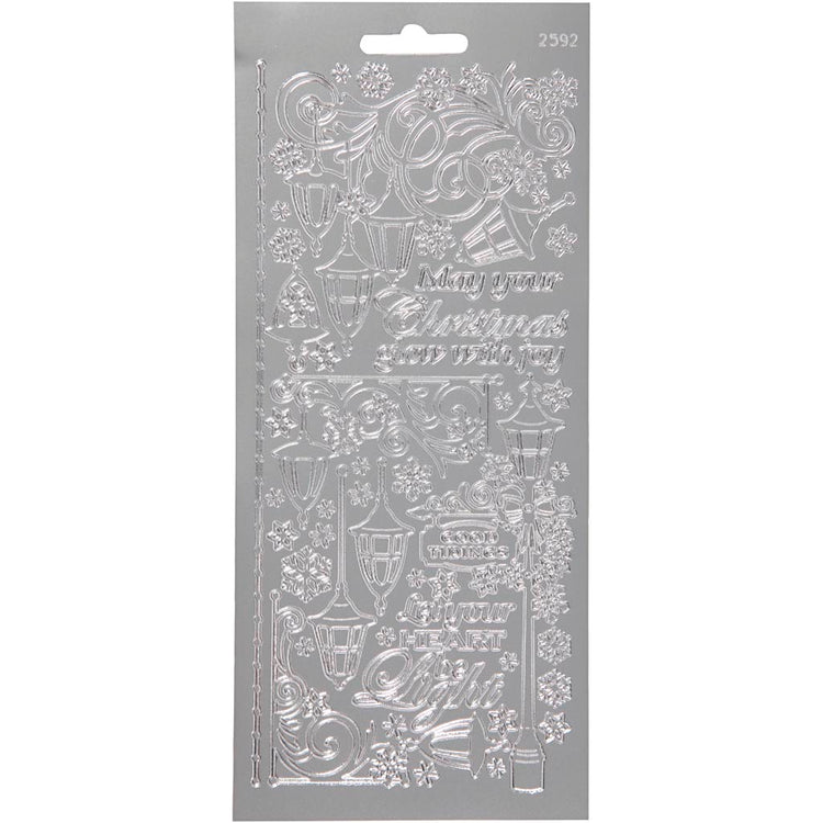 Creativ Firmenaufkleber, Laternen, Bogen 10x23 cm, silber, 1 Bogen