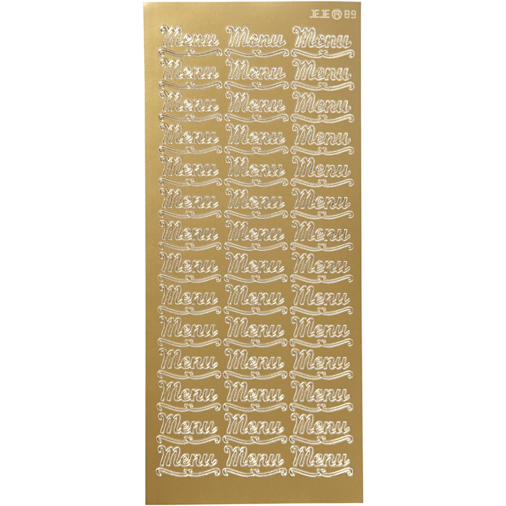 Creativ Firmenaufkleber, Speisekarte, Blatt 10x23 cm, gold, 1 Blatt