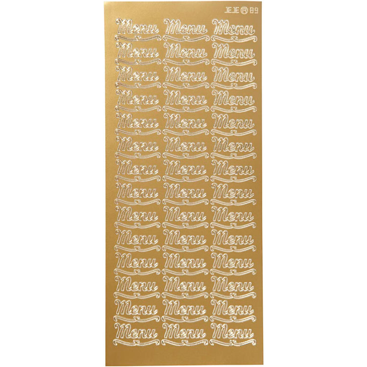 Creativ Firmenaufkleber, Speisekarte, Blatt 10x23 cm, gold, 1 Blatt