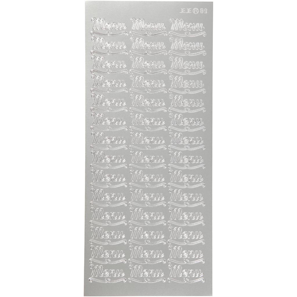 Creativ Firmenaufkleber, Speisekarte, Blatt 10x23 cm, silber, 1 Blatt