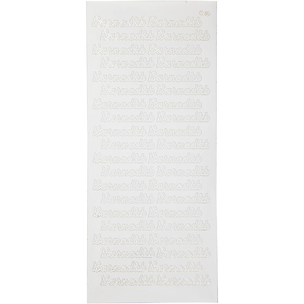 Creativ Firmenaufkleber, barnedåb, Blatt 10x23 cm, weiß, 1 Blatt