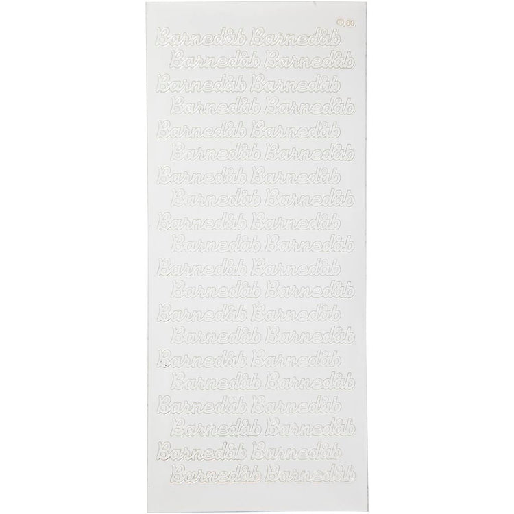 Creativ Firmenaufkleber, barnedåb, Blatt 10x23 cm, weiß, 1 Blatt