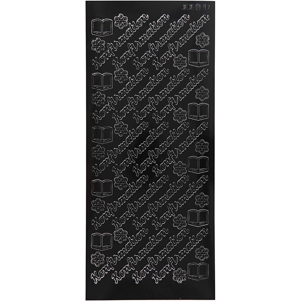 Creativ Firmenaufkleber, Konfirmation, Blatt 10x23 cm, schwarz, 1 Blatt