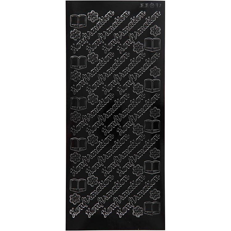 Creativ Firmenaufkleber, Konfirmation, Blatt 10x23 cm, schwarz, 1 Blatt
