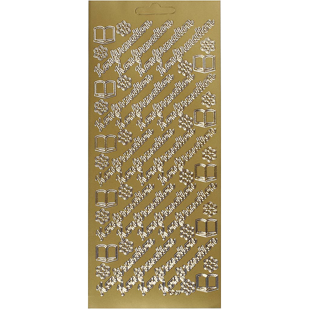Creativ Firmenaufkleber, Konfirmation, Blatt 10x23 cm, gold, 1 Blatt