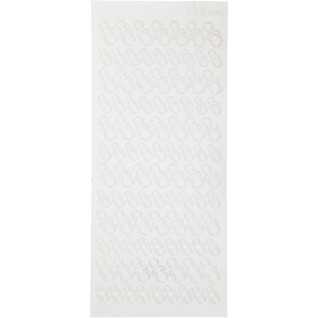 Creativ Firmenaufkleber, Schnuller, Bogen 10x23 cm, weiß, 1 Bogen