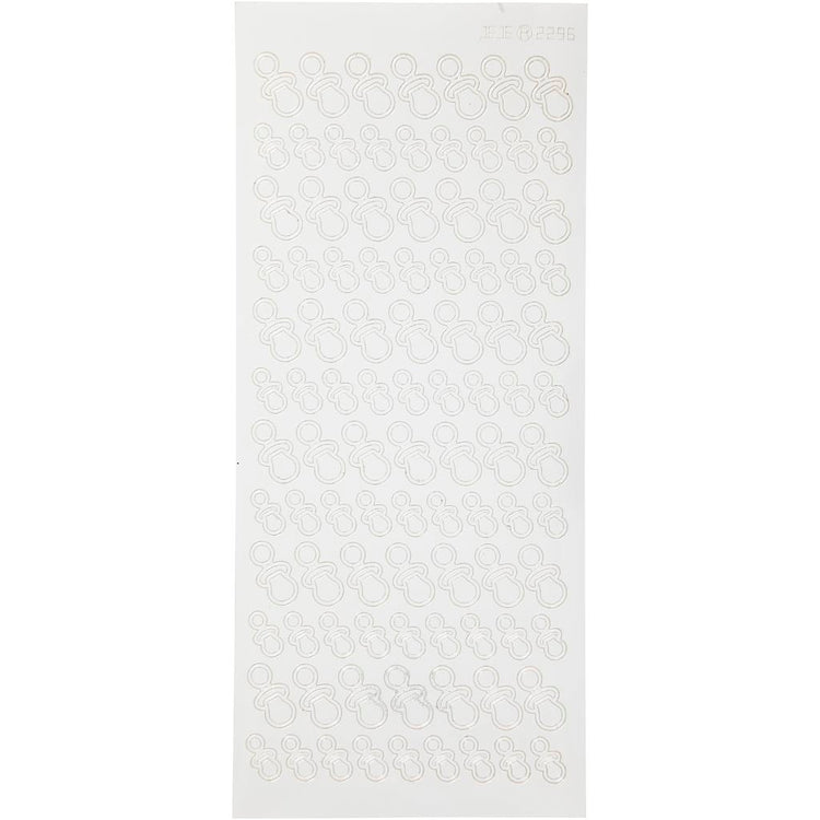 Creativ Firmenaufkleber, Schnuller, Bogen 10x23 cm, weiß, 1 Bogen