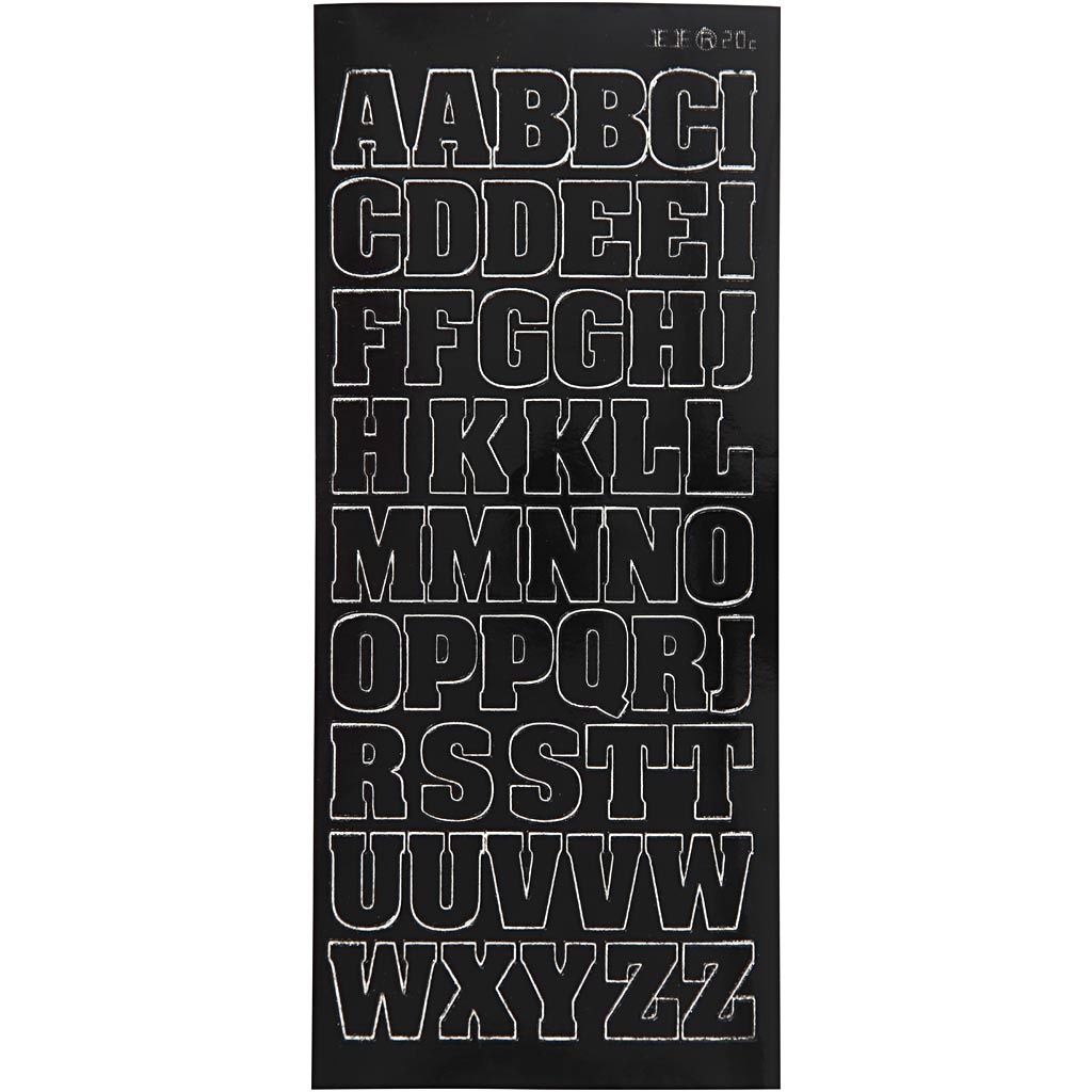Creativ Company Aufkleber Big Großbuchstaben schwarz, 1 Blatt
