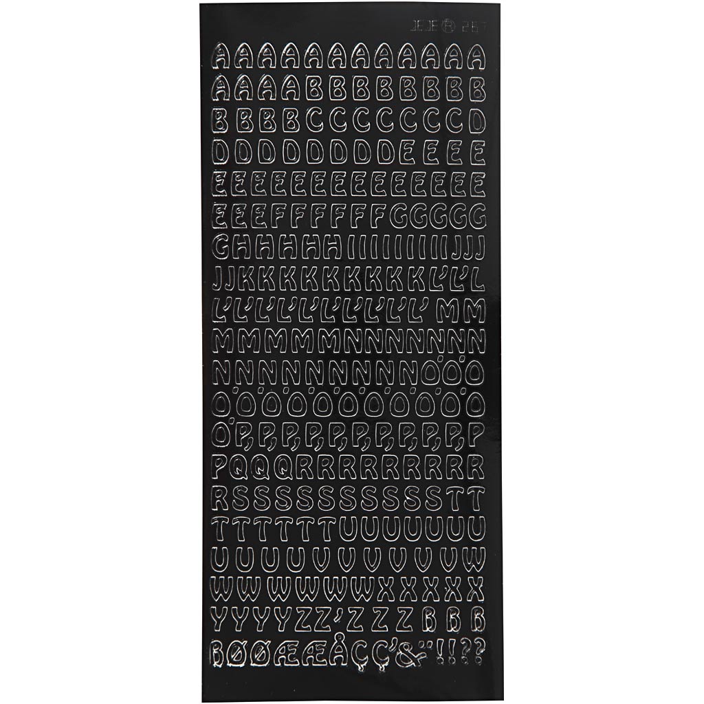 Kreativunternehmen Aufkleber Kleine Großbuchstaben schwarz, 1 Blatt