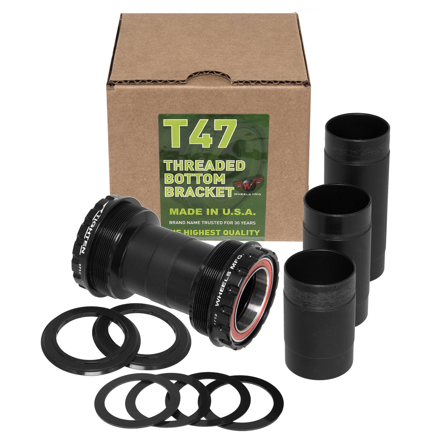 Räder Herstellung von Rädern MFG Bottom Bracket T47 Außenborder BB30 ACB Schwarz