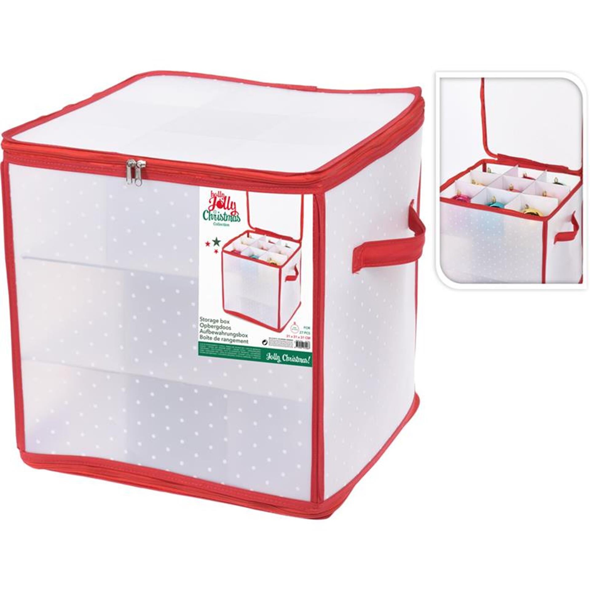 Home-Styling-Aufbewahrungsbox für Weihnachtskugel, 27 Fächer, 31 x 31 cm