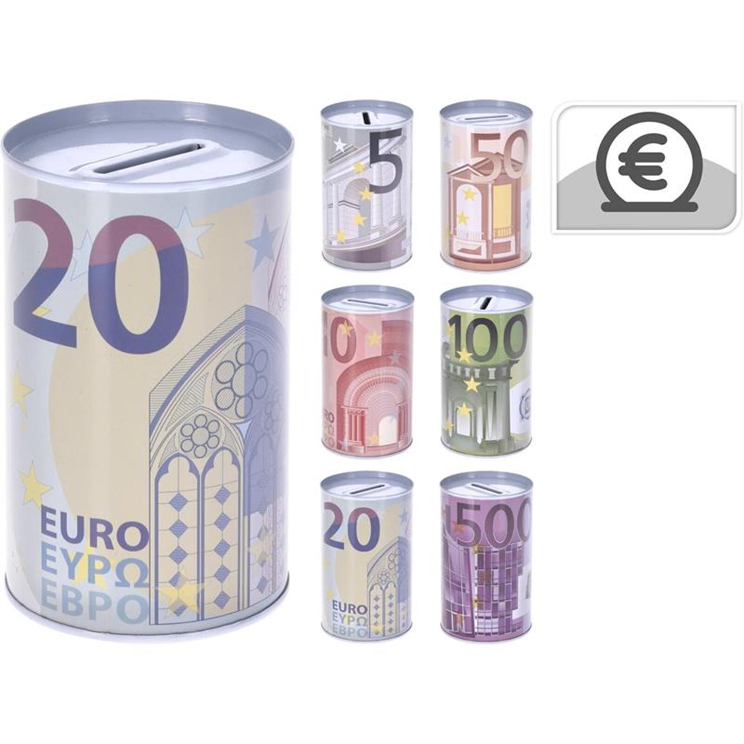 Euro-Spardose ø8x12,7cm