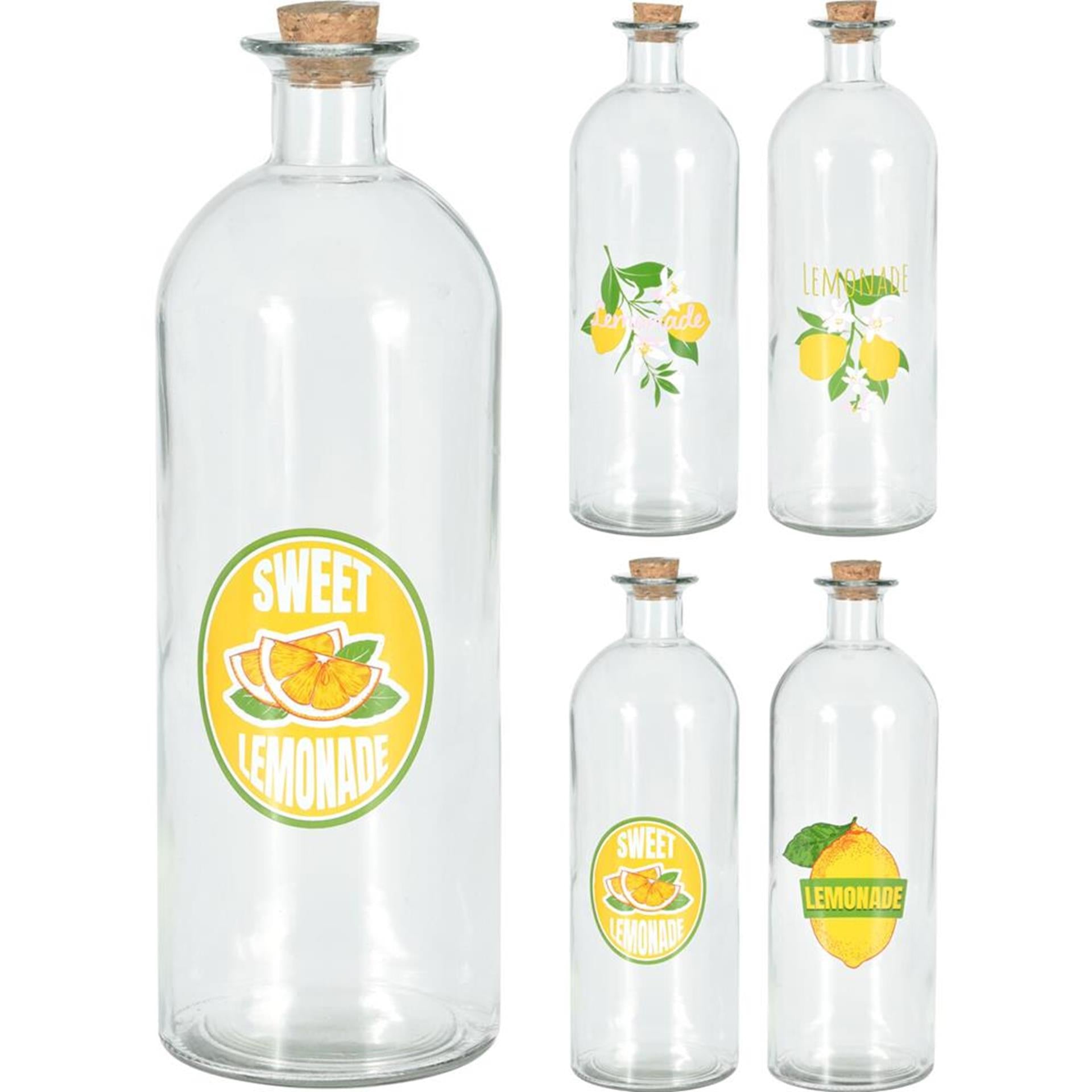 Hervorragende Haushaltsglasflasche mit Korkverschluss, 1 l