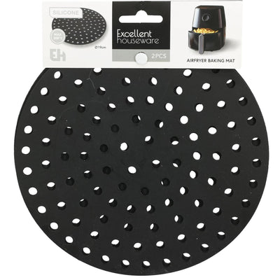 Excellent Houseware Airfryer aus mattem Silikon, ø19,4 cm, Schwarz