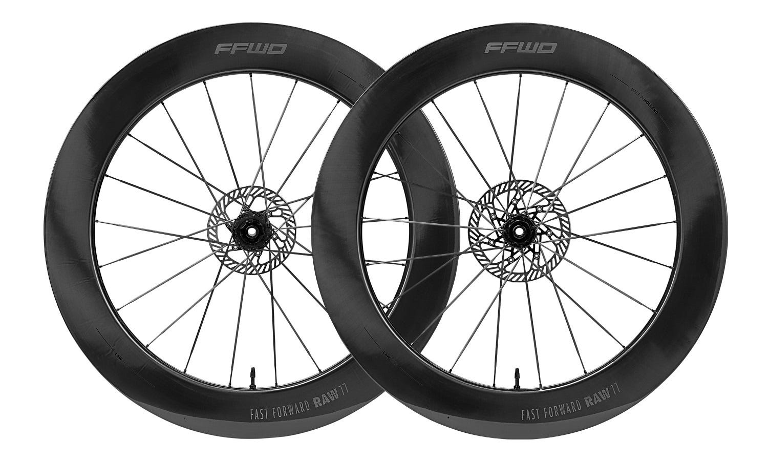 Sram FFWD Laufradsatz Raw77 FCC 77 mm 2:1 Ceramicspeed 12 SP XDR glänzend schwarz