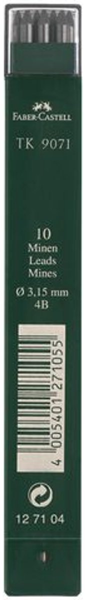 Faber-Castell Bleistiftminen – TK9071 – 3,15 mm – 4b – 10 Stück – FC-127104