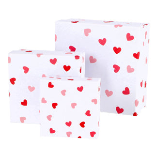 Geschenkboxpapierset von 3 weißen Rot