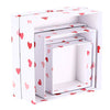 Geschenkboxpapierset von 3 weißen Rot