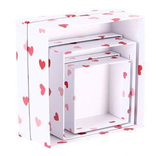 Geschenkboxpapierset von 3 weißen Rot