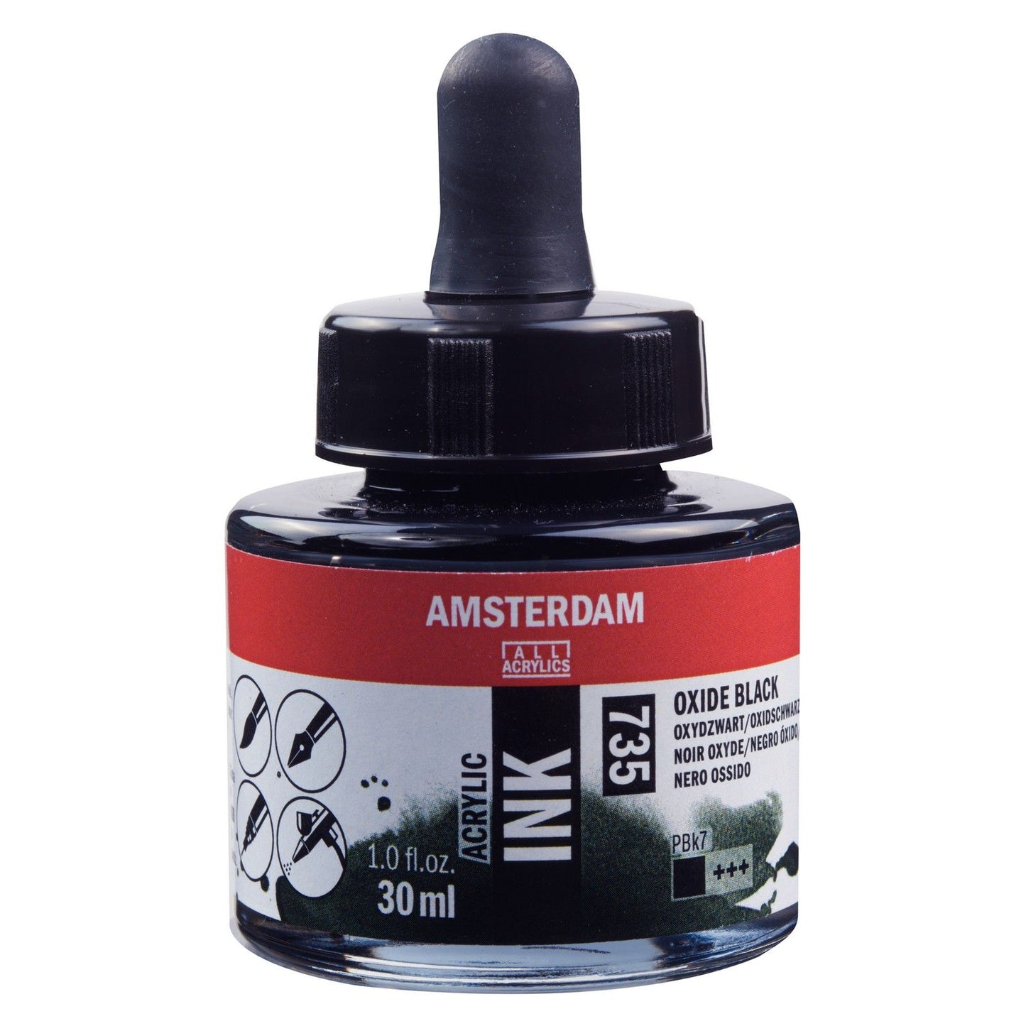 Amsterdam alle Acrylfarben Amsterdam • Acryltintenflasche 30 ml Oxydblack 735