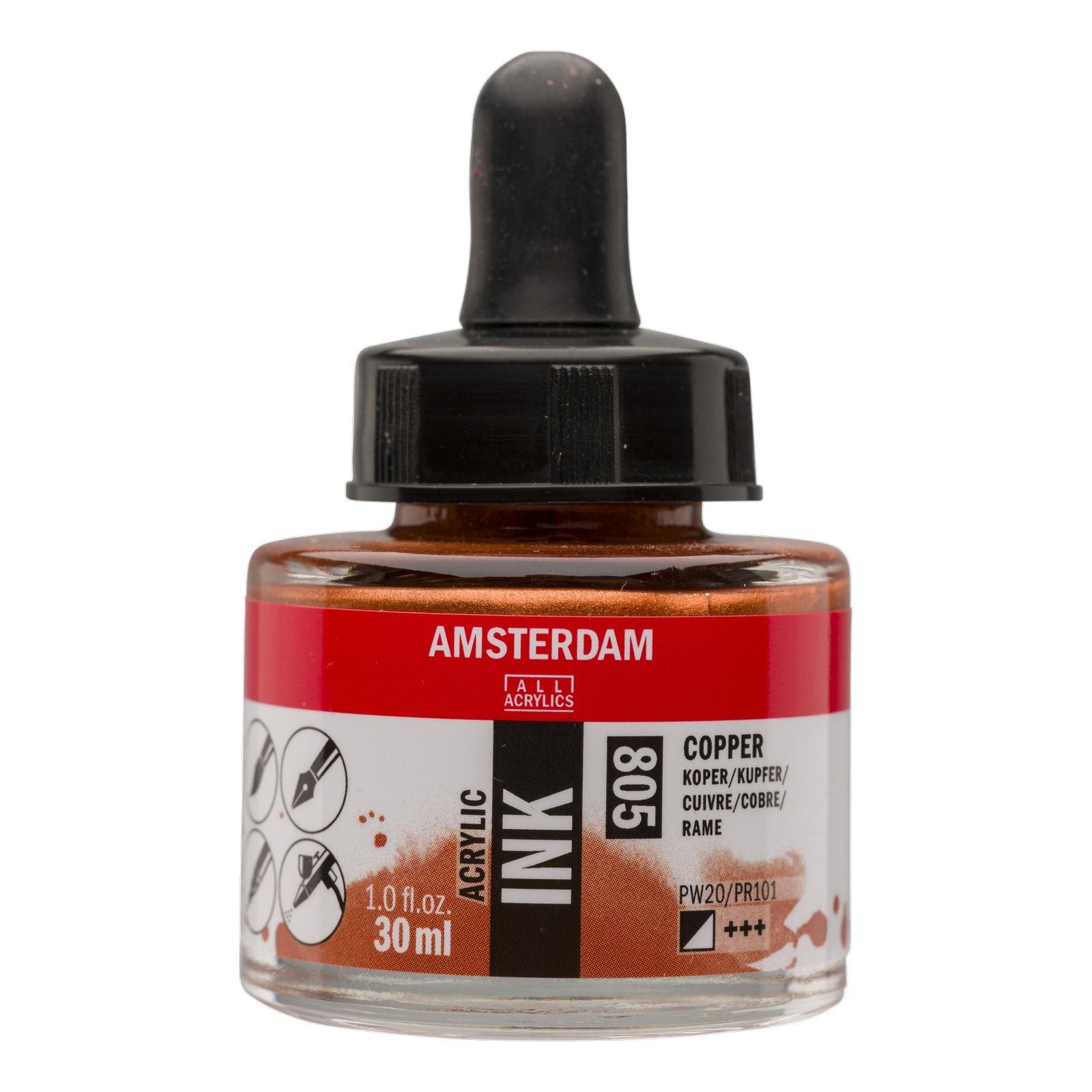 Amsterdam alle Acrylfarben Amsterdam • Acryltintenflasche 30 ml Kupfer 805