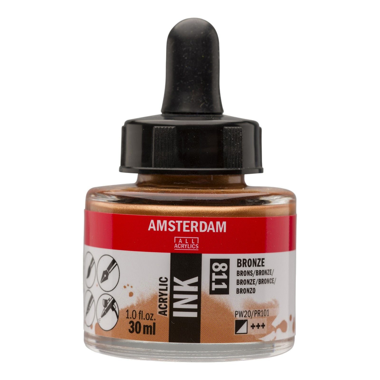 Amsterdam alle Acrylfarben Amsterdam • Acryltintenflasche 30 ml Bronze 811