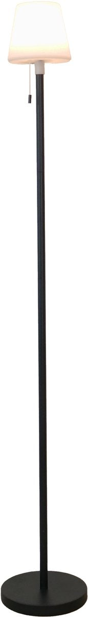 Eglo montapalma-l Stehleuchte für drinnen und draußen – wiederaufladbar (bis zu 60 Stunden Licht) – Solar – 140 cm – Schwarz und Weiß – warmweißes Licht und einstellbares RGB – kabellos – dimmbar