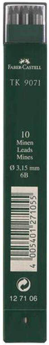 Faber-Castell Bleistiftminen – TK9071 – 3,15 mm – 6b – 10 Stück – FC-127106