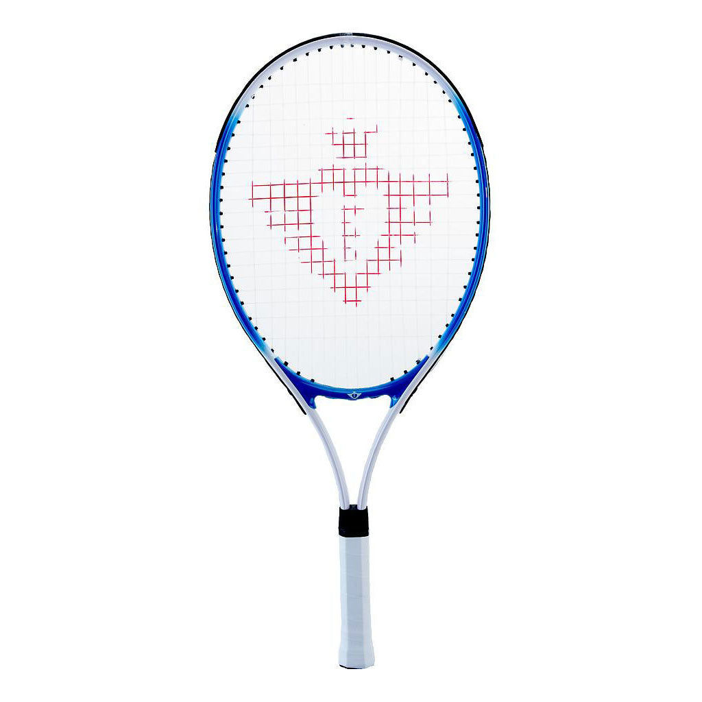 Tennisschläger mit Abdeckung und 2 Kugeln blau