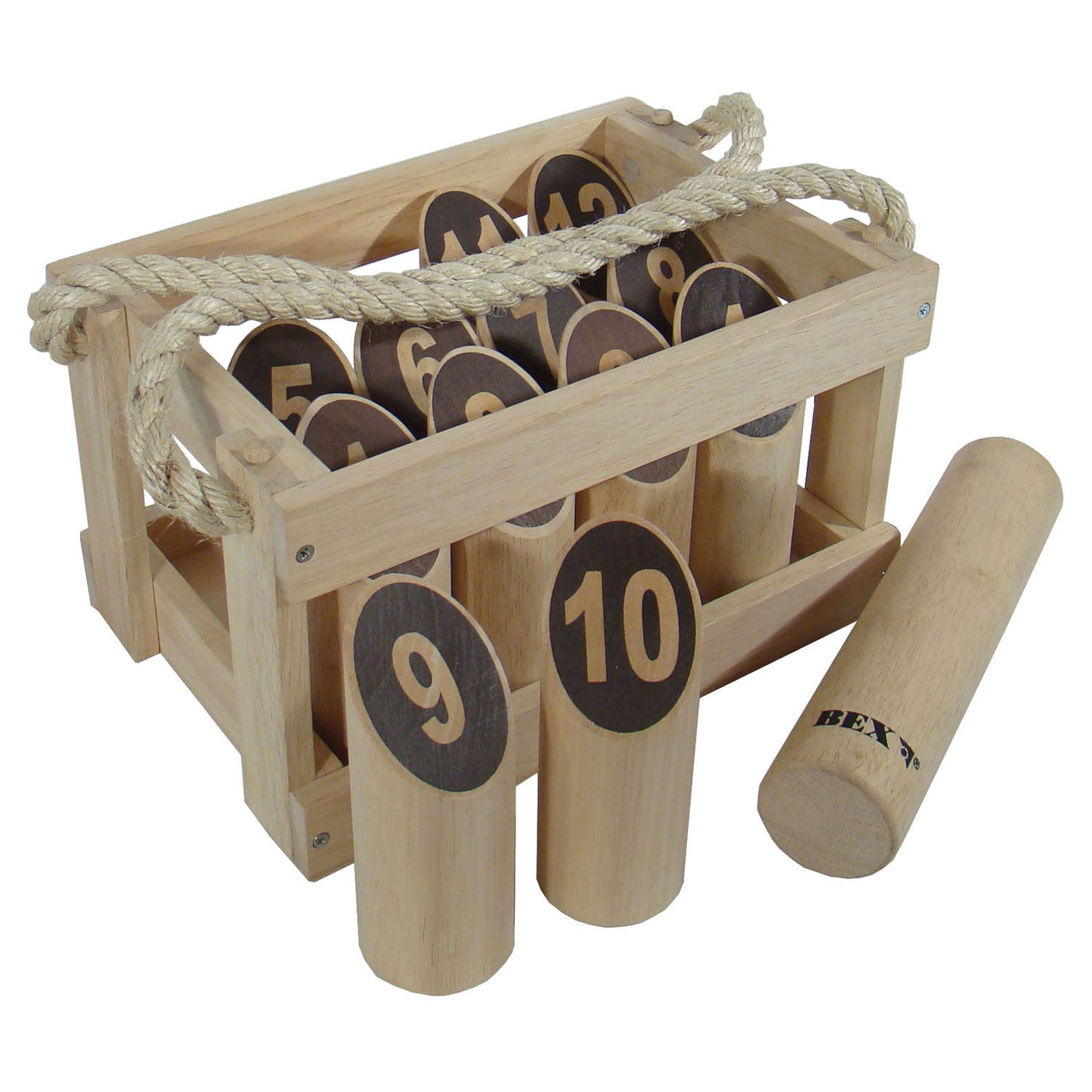 KUBB -Nummer Original Gummiholz ​​in Holzkiste