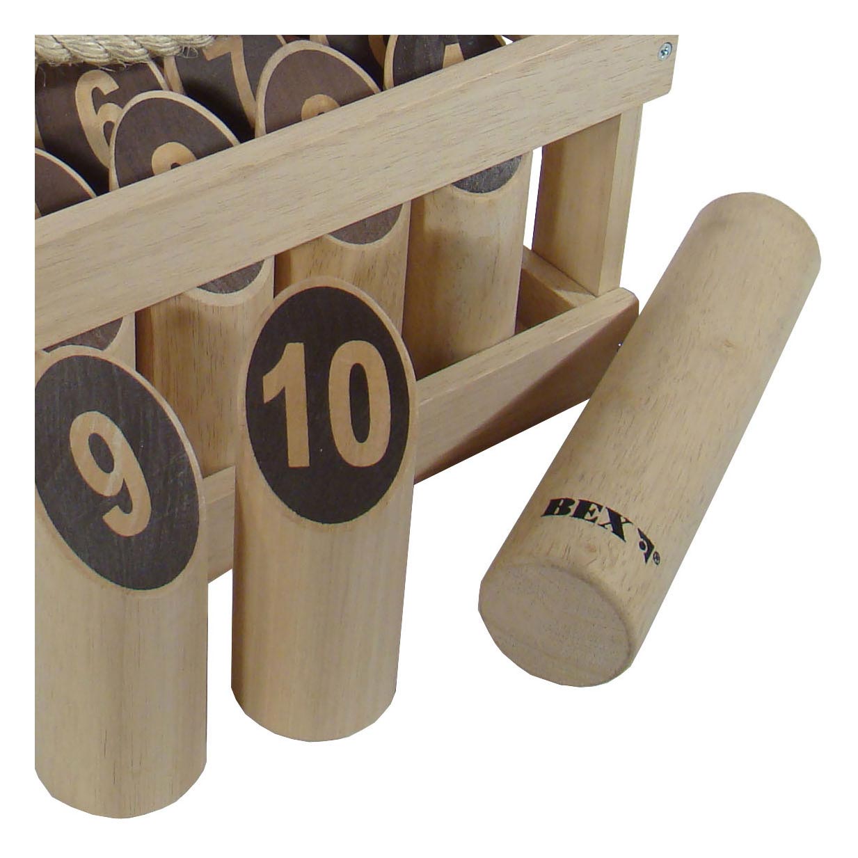 KUBB -Nummer Original Gummiholz ​​in Holzkiste