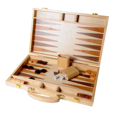 Backgammon Holzbraun 48 x 38 cm