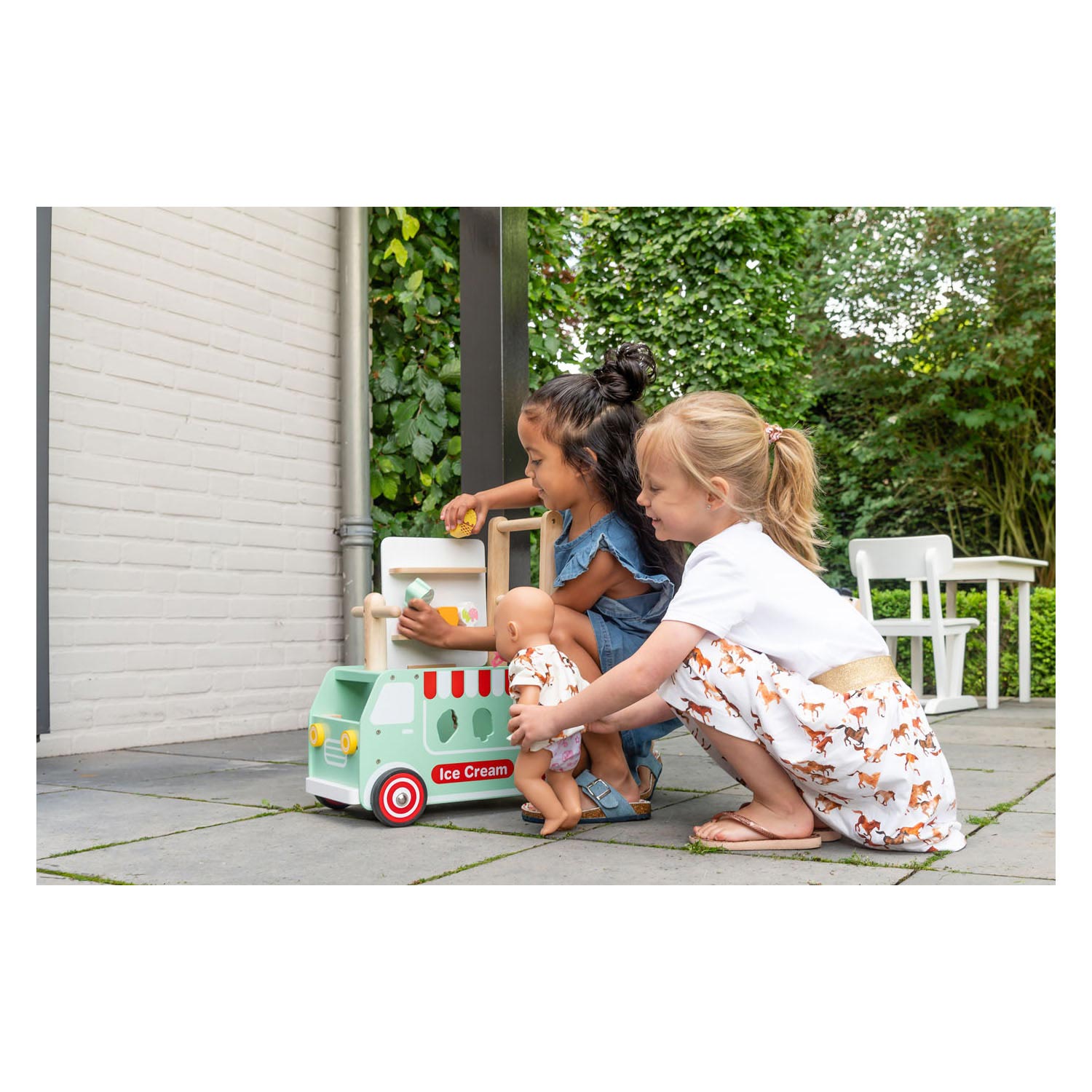 Ich bin Toy Loop Push Wagon Ijskar Junior Mintgroen