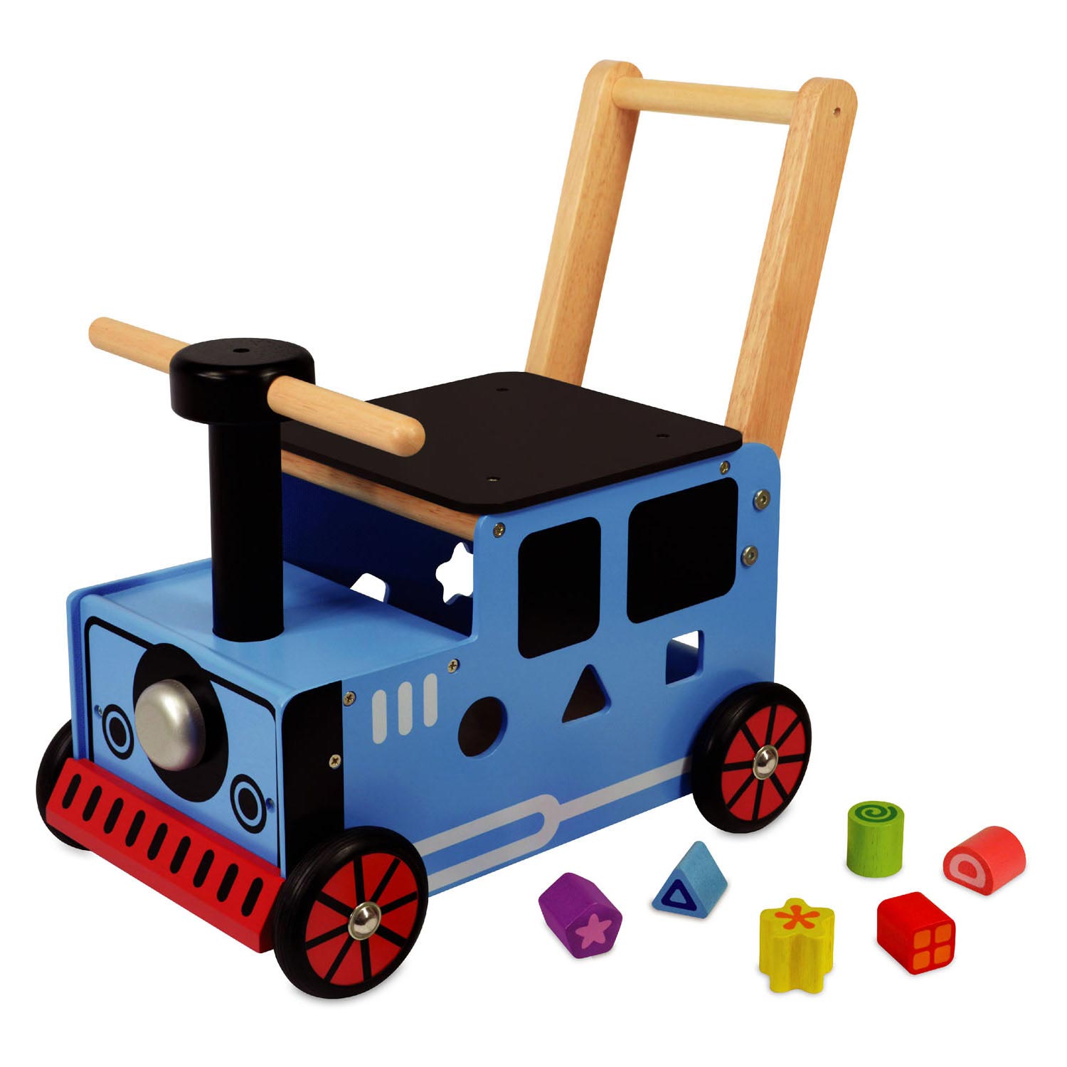 Ich bin Toy Loop Push Wagon und Train junior blau schwarz