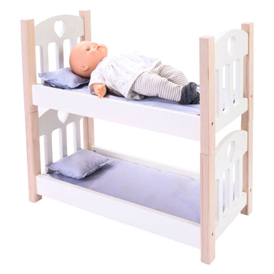 Puppen Etagenbett grau weiß